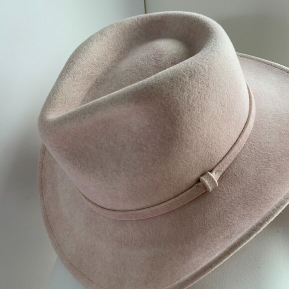 Mossant Paris Hat Size M Pink Felt Fedora Trail Dusted Australian Wool - Picture 10 of 14